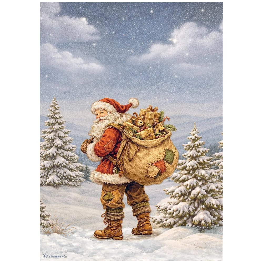 Stamperia - Silent Night - A4 Rice Paper - Santa Claus - DFSA41141
