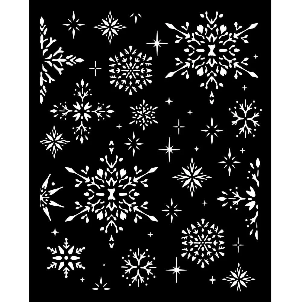 Stamperia - The Owl's House - 20 x 25cm Stencil - Snowflakes - KSTD184