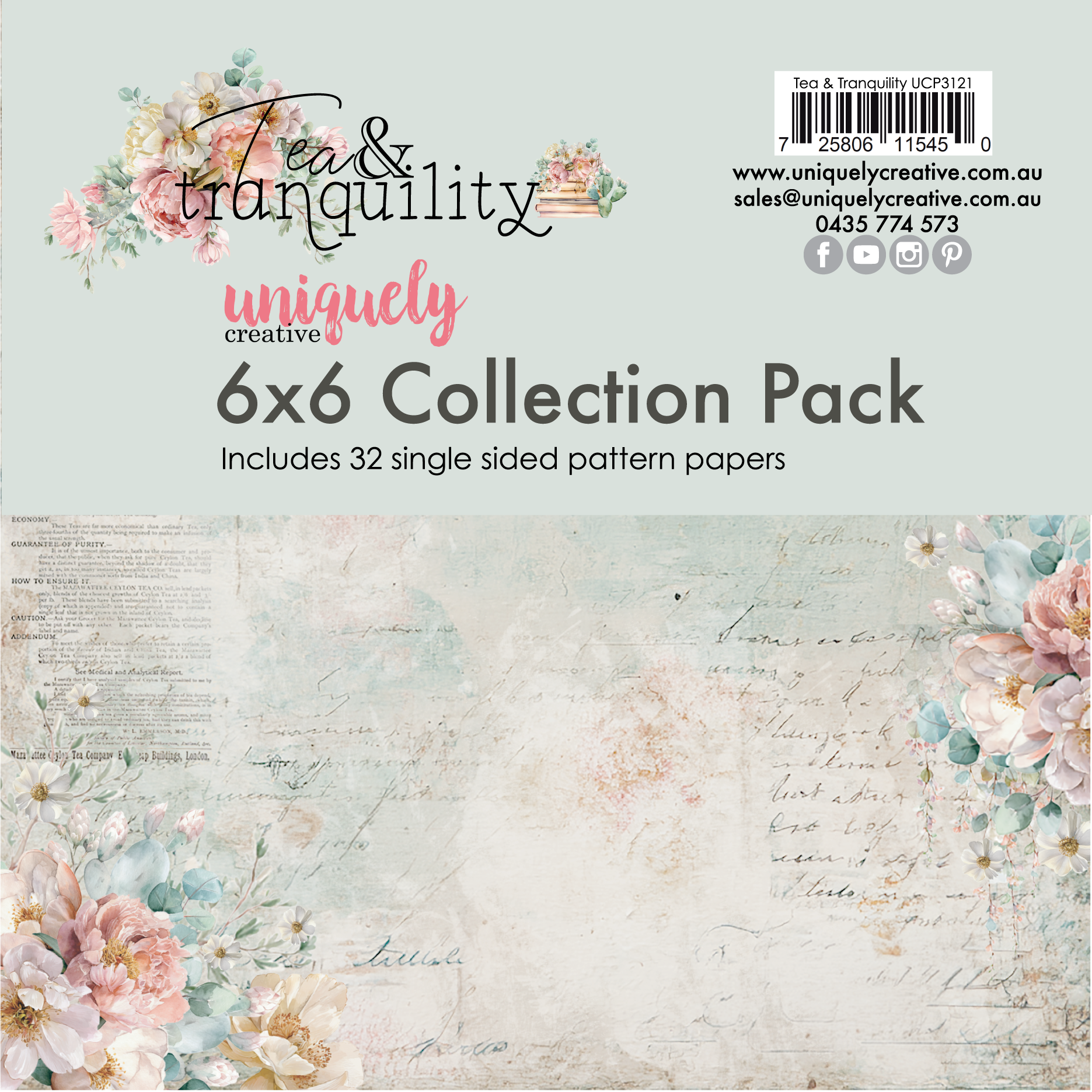 Uniquely Creative - Tea & Tranquility - 6 x 6 Collection Pack - UCP3121