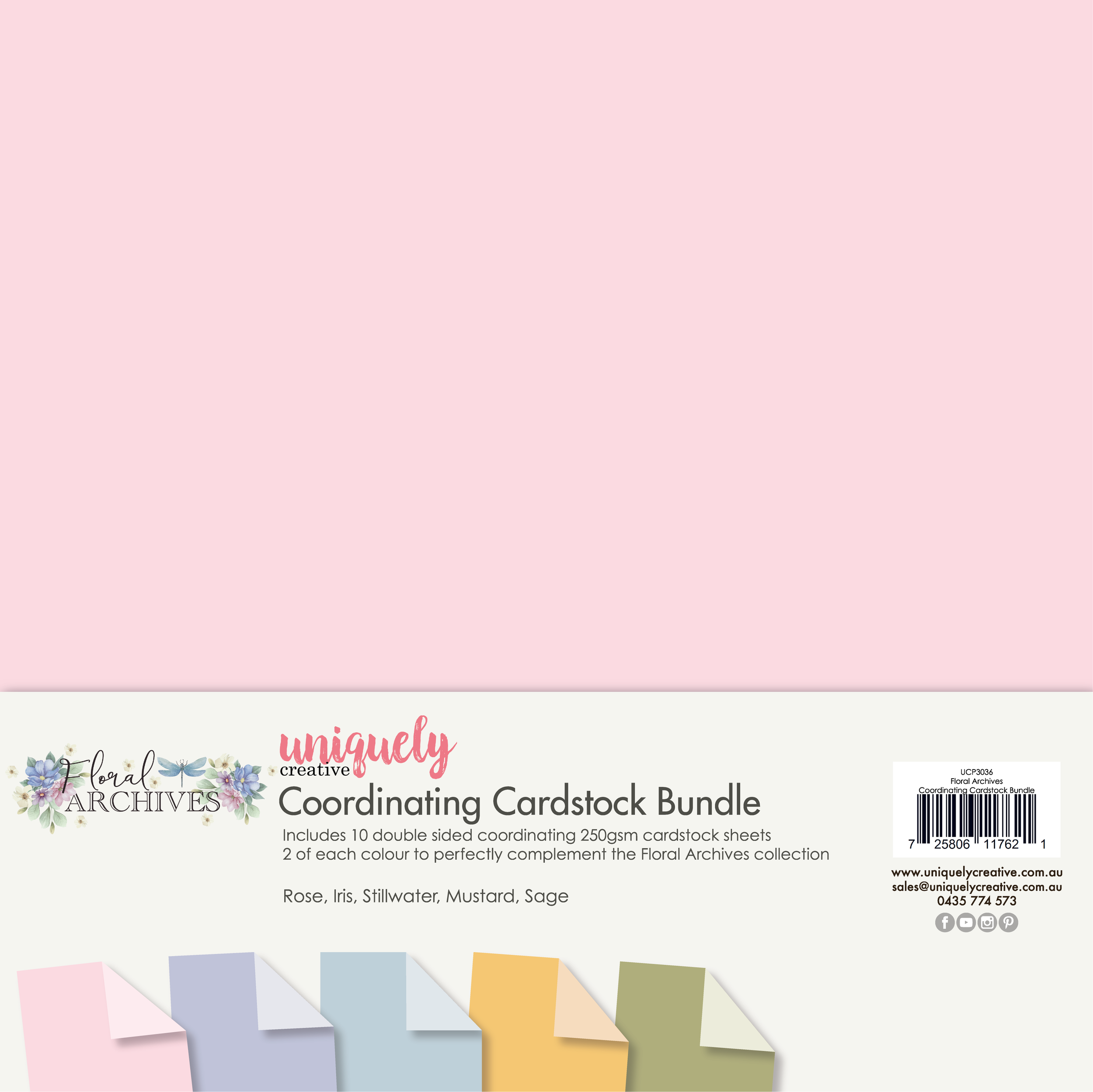 Uniquely Creative - Floral Archives Coordinating Cardstock Bundle - UCP3036