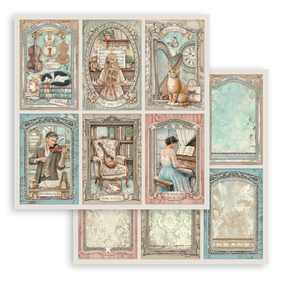 Stamperia - Symphony - Scrapbooking Paper - 6 Cards - SBB1152