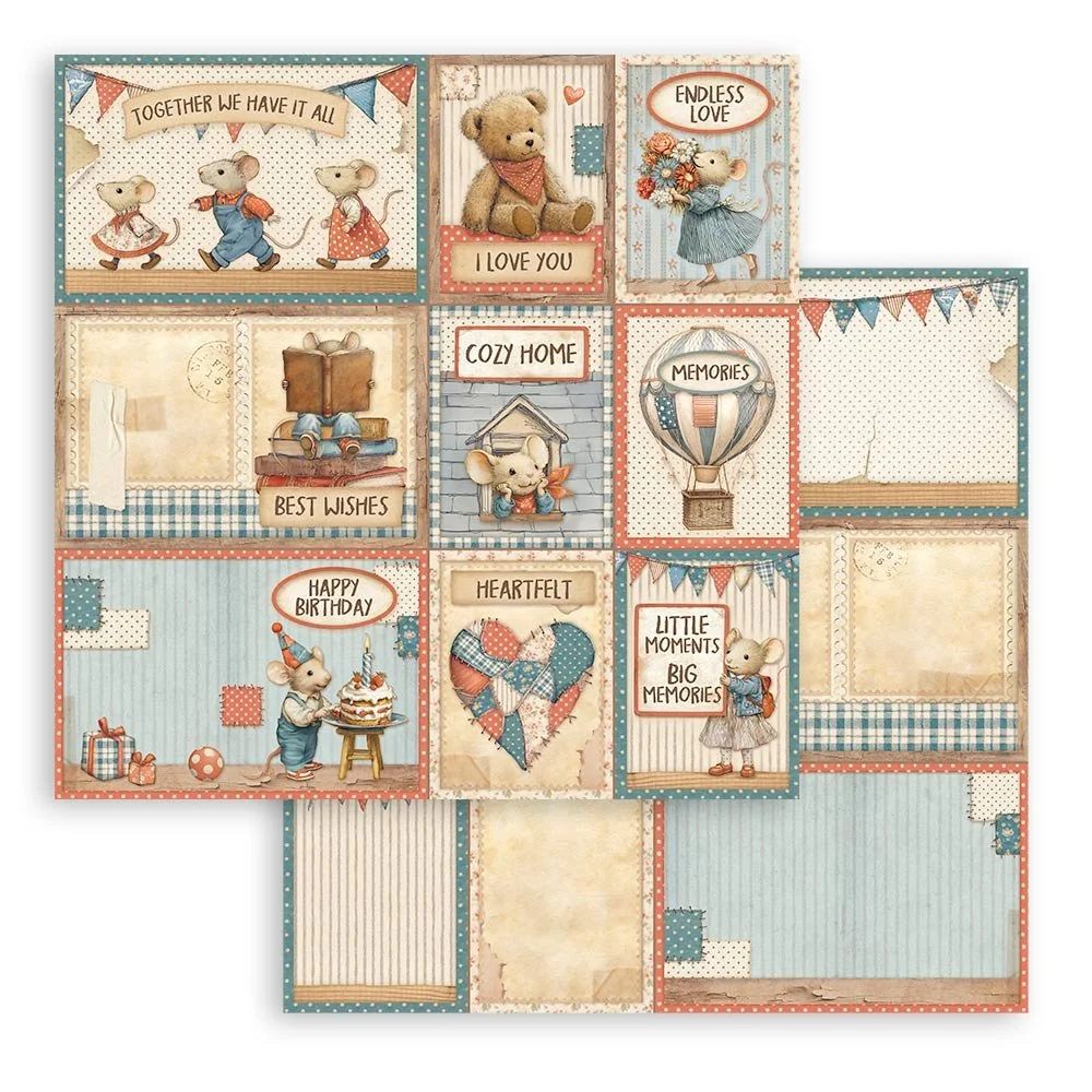 Stamperia - Family - Scrapbooking Paper - Assorted Cards - SBB1121