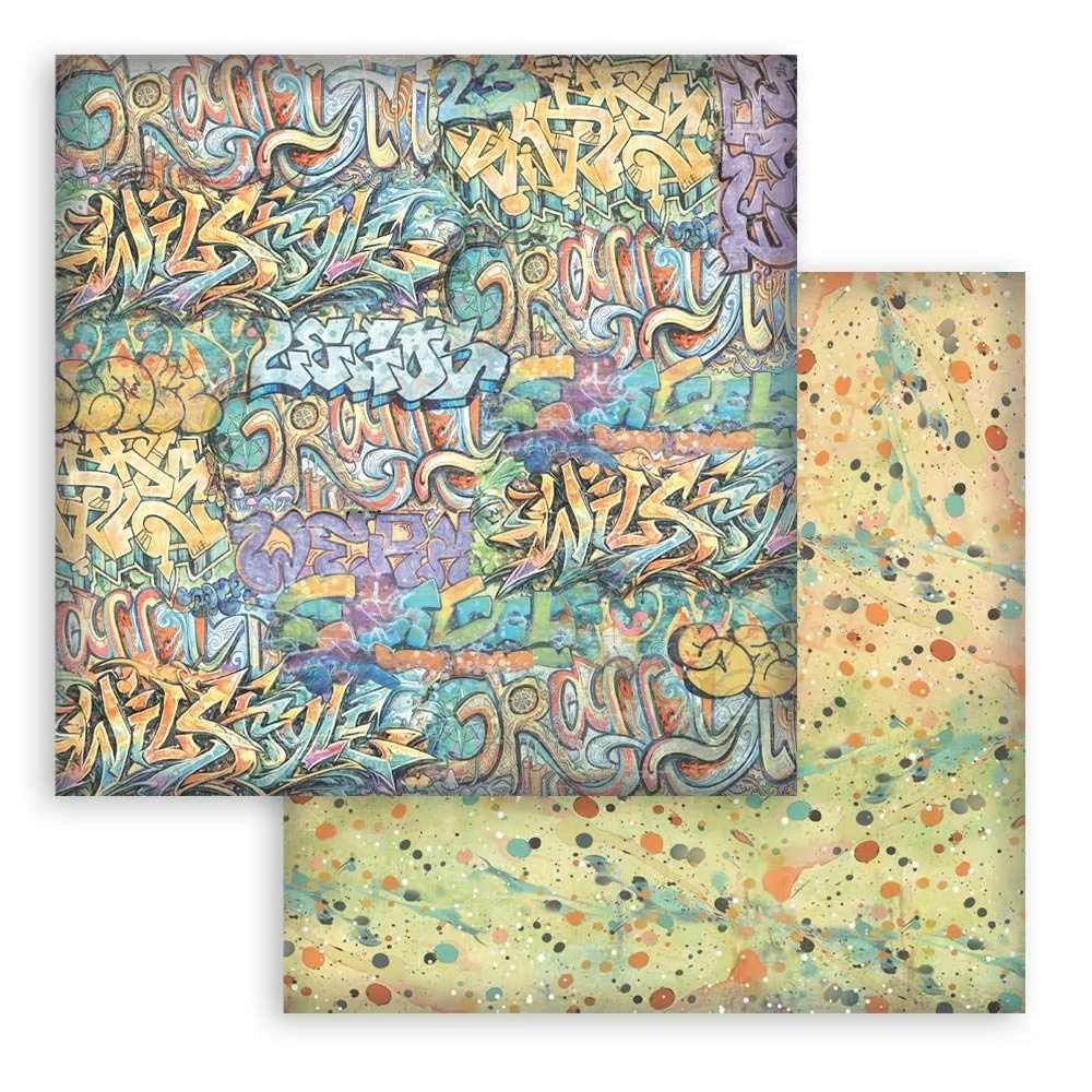 Stamperia - Furry Friends 2 - Scrapbooking Paper - Graffiti Lettering - SBB1175