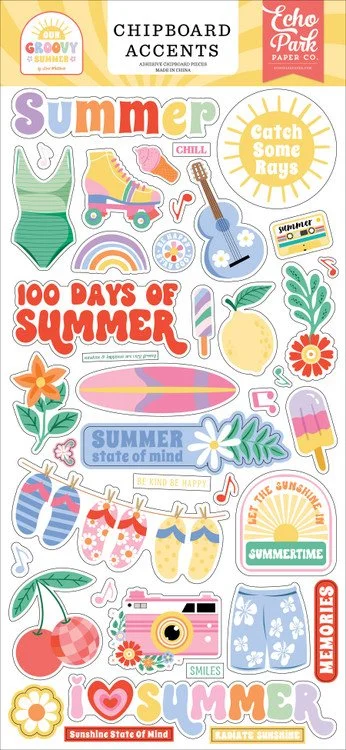 Echo Park - Chipboard Accents - Our Groovy Summer - OGS496021
