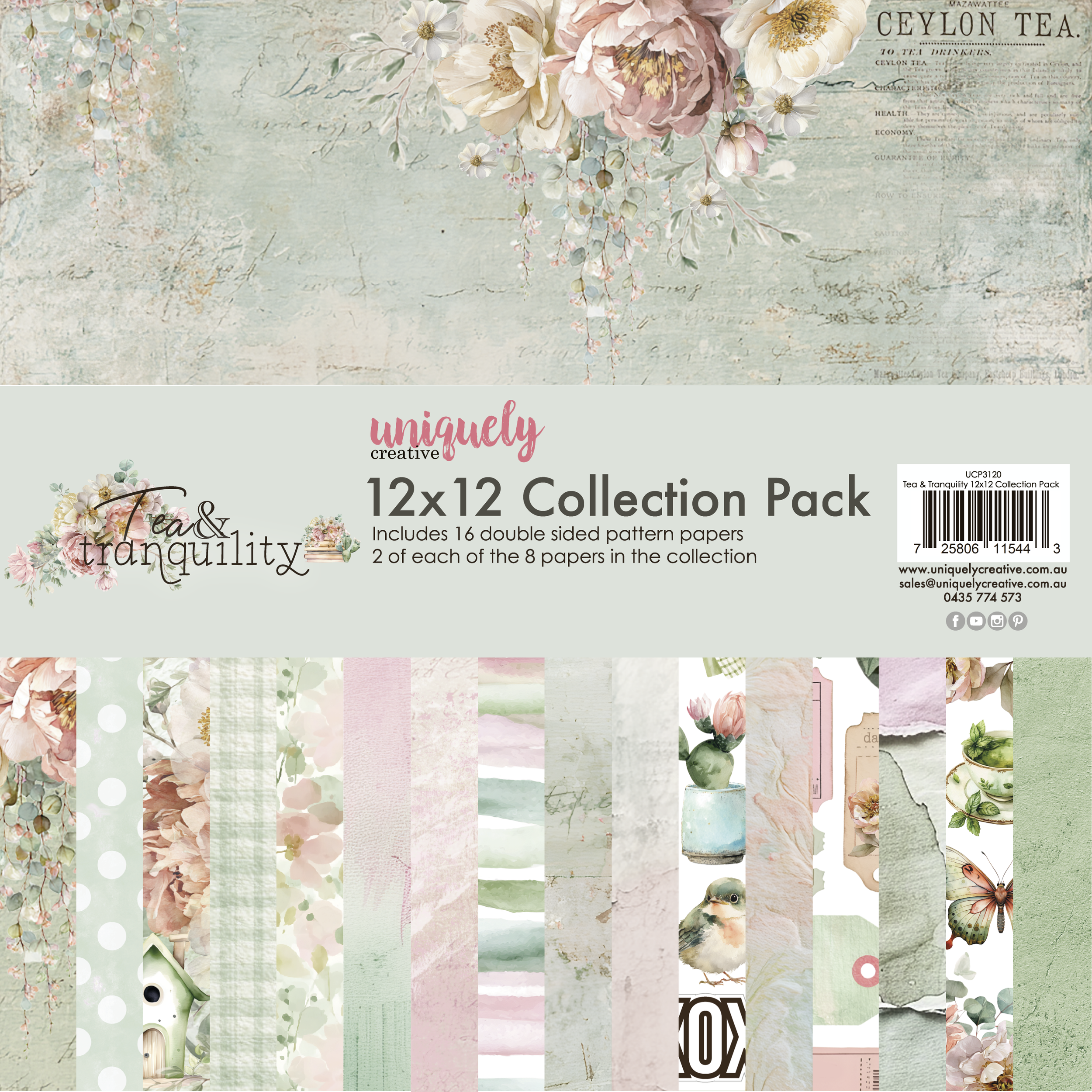 Uniquely Creative - Tea & Tranquility - 12 x 12 Collection Pack - UCP3120