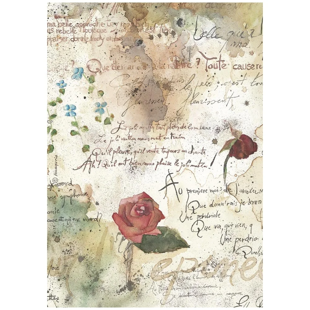 Stamperia - Flowers & Poems - A4 Rice Paper - Pattern - DFSA41158