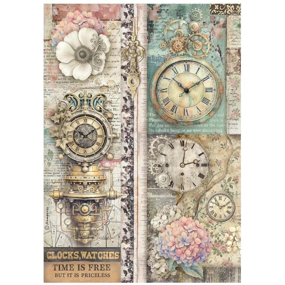 Stamperia - Gardens of Time - A4 Rice Paper - Time is Free - DFSA41112