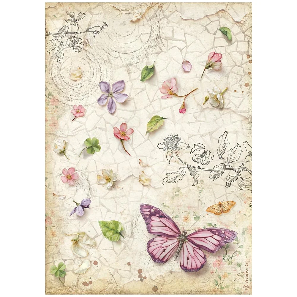 Stamperia - All Around - A4 Rice Paper - Butterfly - DFSA41117