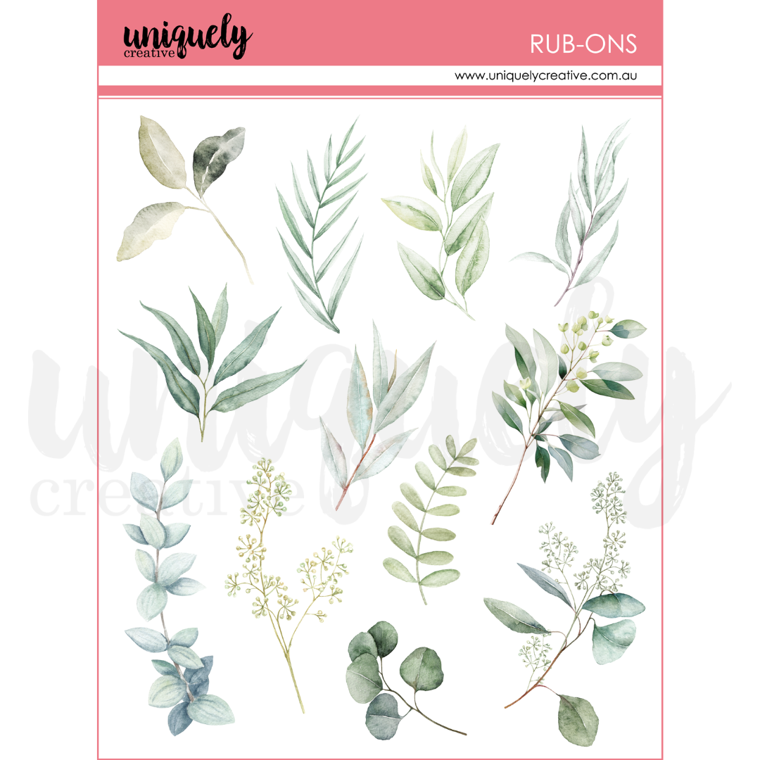 Uniquely Creative - Bohemian Escape - Boho Botanicals Rub-Ons - UCE2167