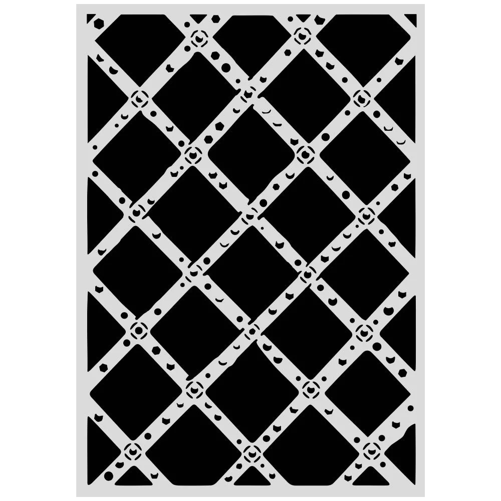 Stamperia - Gardens of Time - A3 Stencil - Diamond Grid Pattern - KSTDA3011