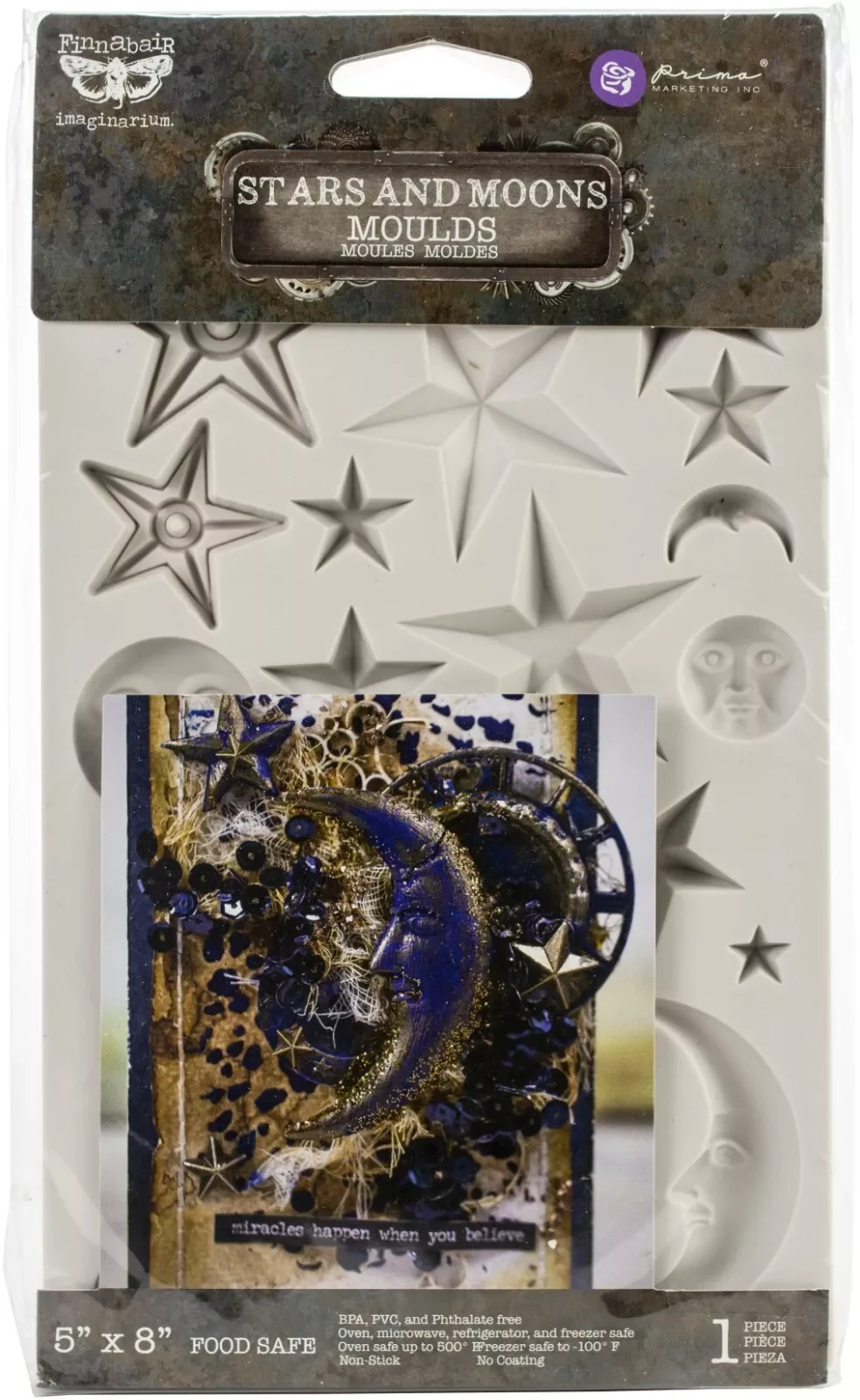 Prima - Finnabair Decor Moulds - Stars & Moons - 5" x 8"