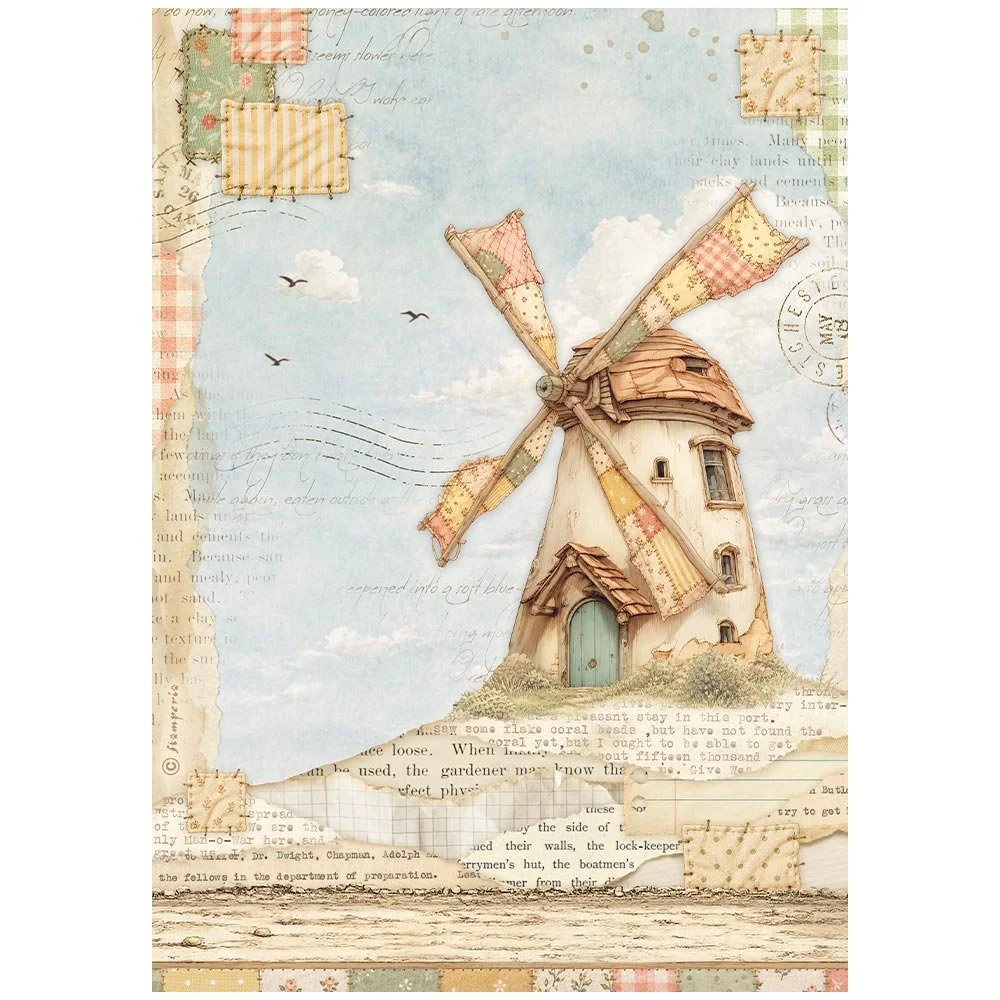 Stamperia - Cozy Family - A4 Rice Paper - Windmill - DFSA41168