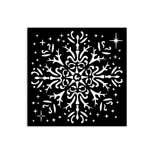 Stamperia - The Owl's House - 12 x 12cm Stencil - Snowflake - KSTDS52