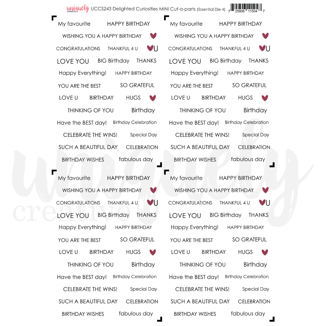 Uniquely Creative - Delighted Curiosities - Cut-a-Part Sheet Mini - UCCS243