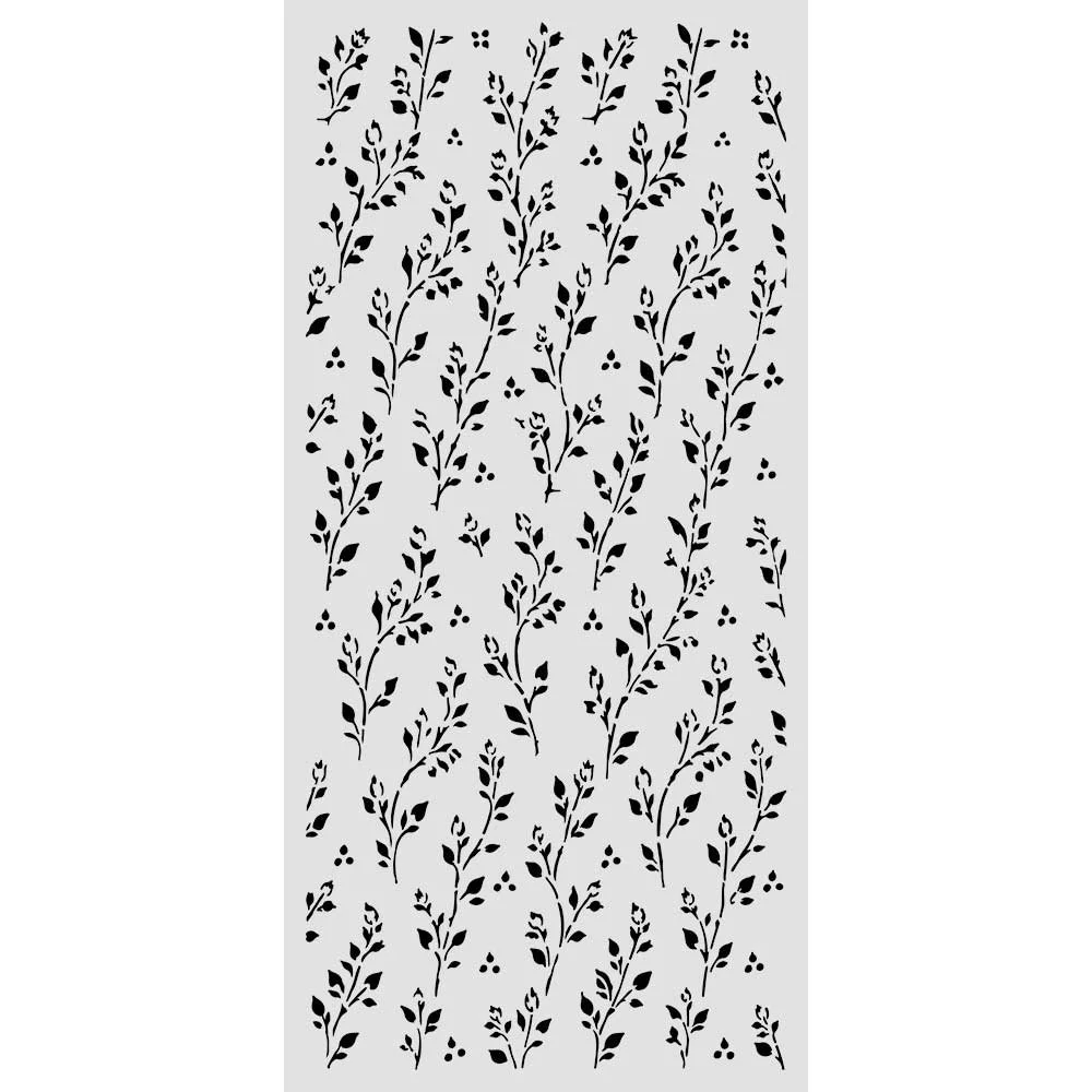 Stamperia - Cozy Family - 12 x 25cm Stencil - Sprig Pattern - KSTDL178
