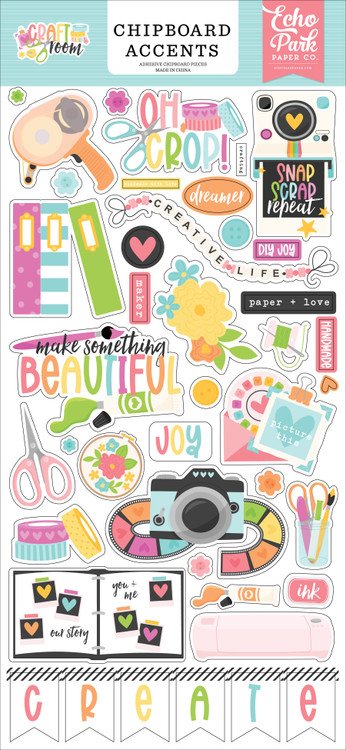 Echo Park - Chipboard Accents - Craft Room - CRM492021