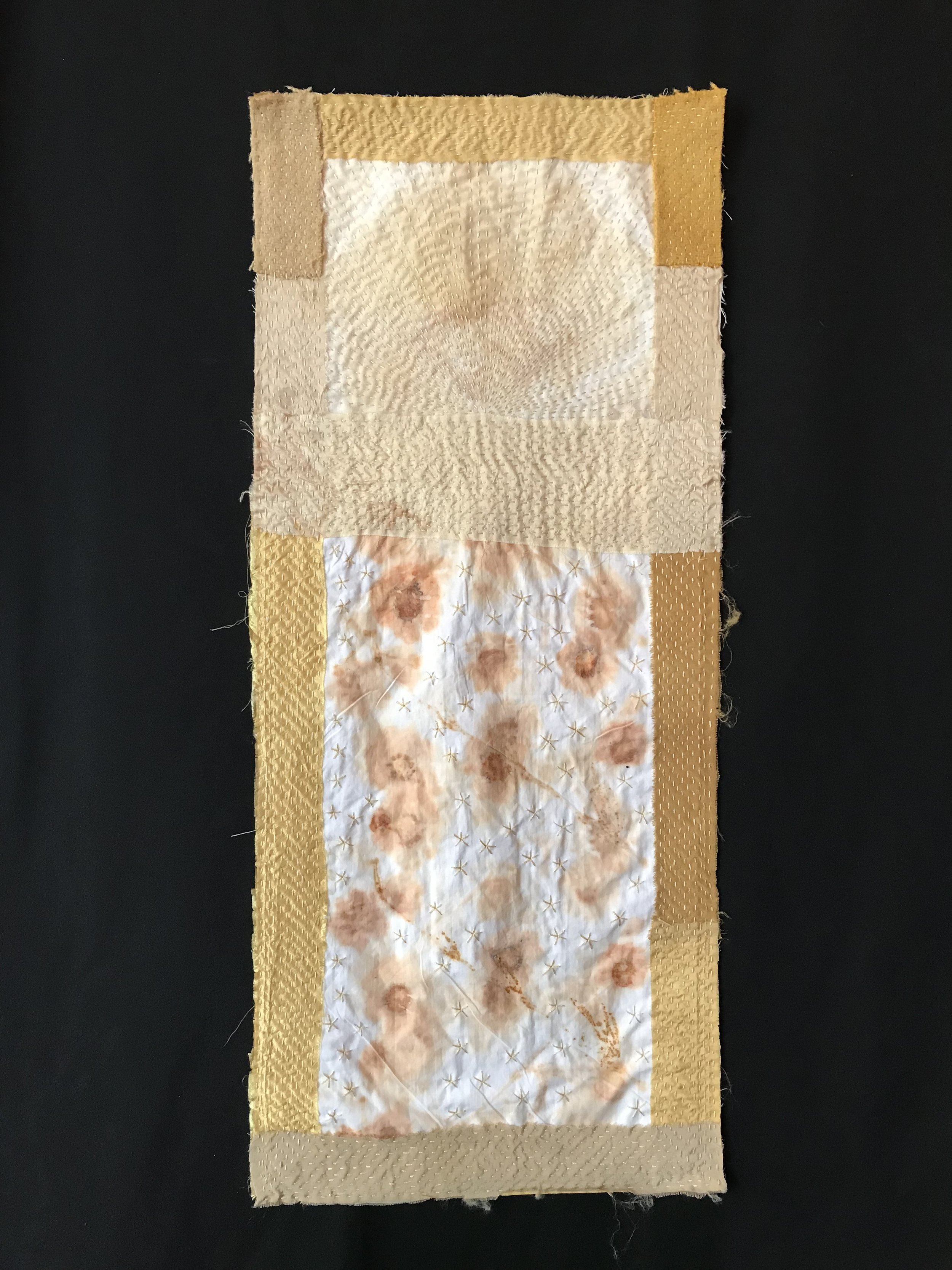 Garden cloth of gold. Printed and dyed with coreopsis.