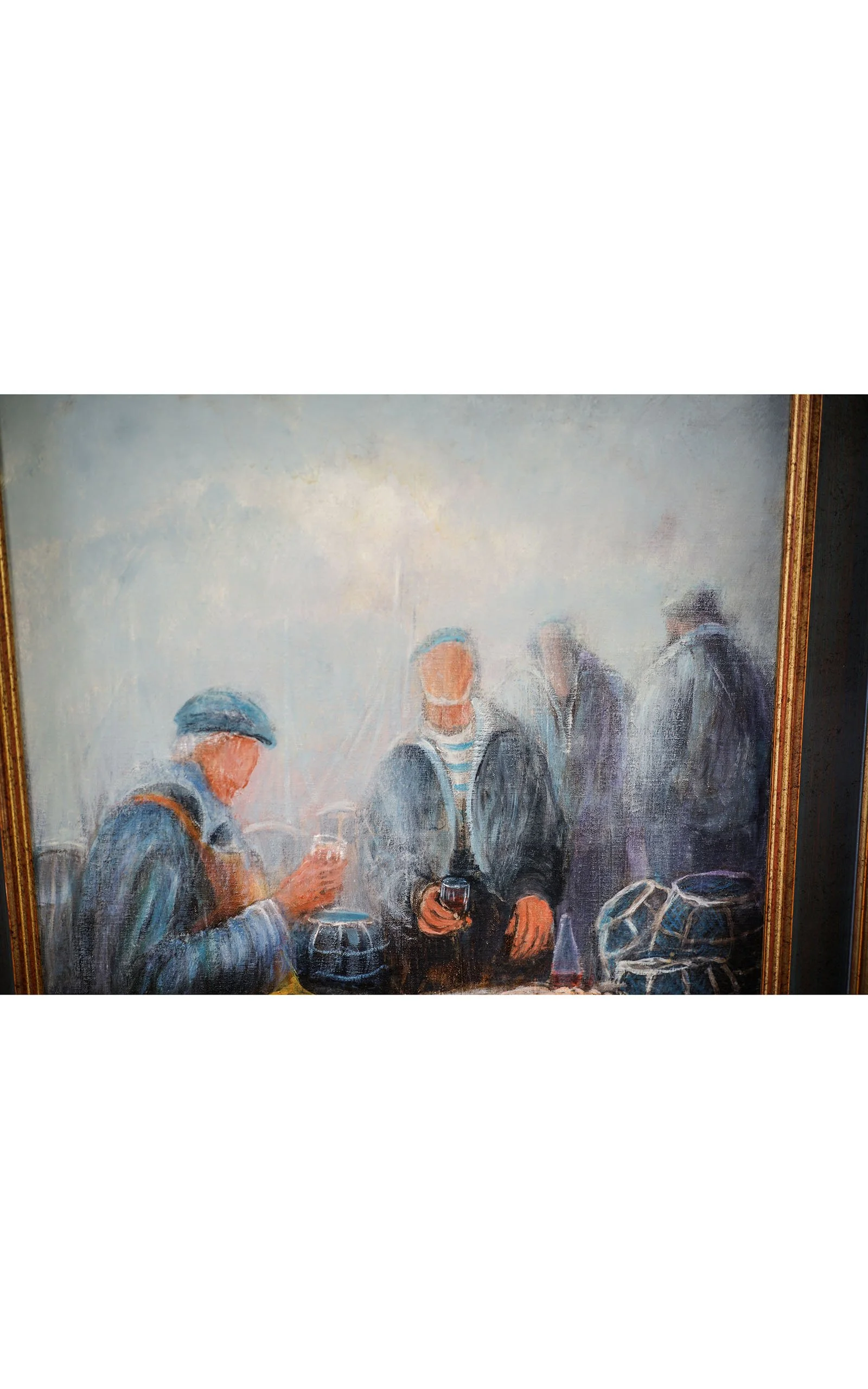 LE BEAU Luc, Pêcheurs en pause, Huile sur toile (3).JPG