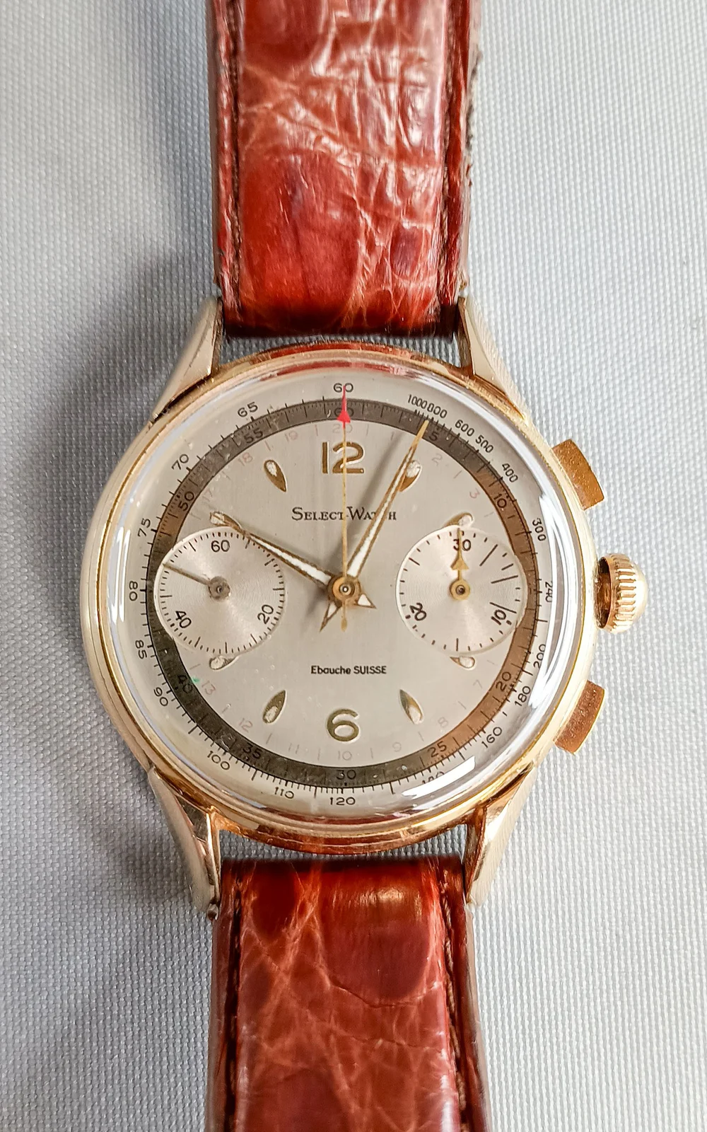 Montre De Poche Chronographe Suisse LEA 17 Rubis - Antimagnétique Fond Acier - Vintage