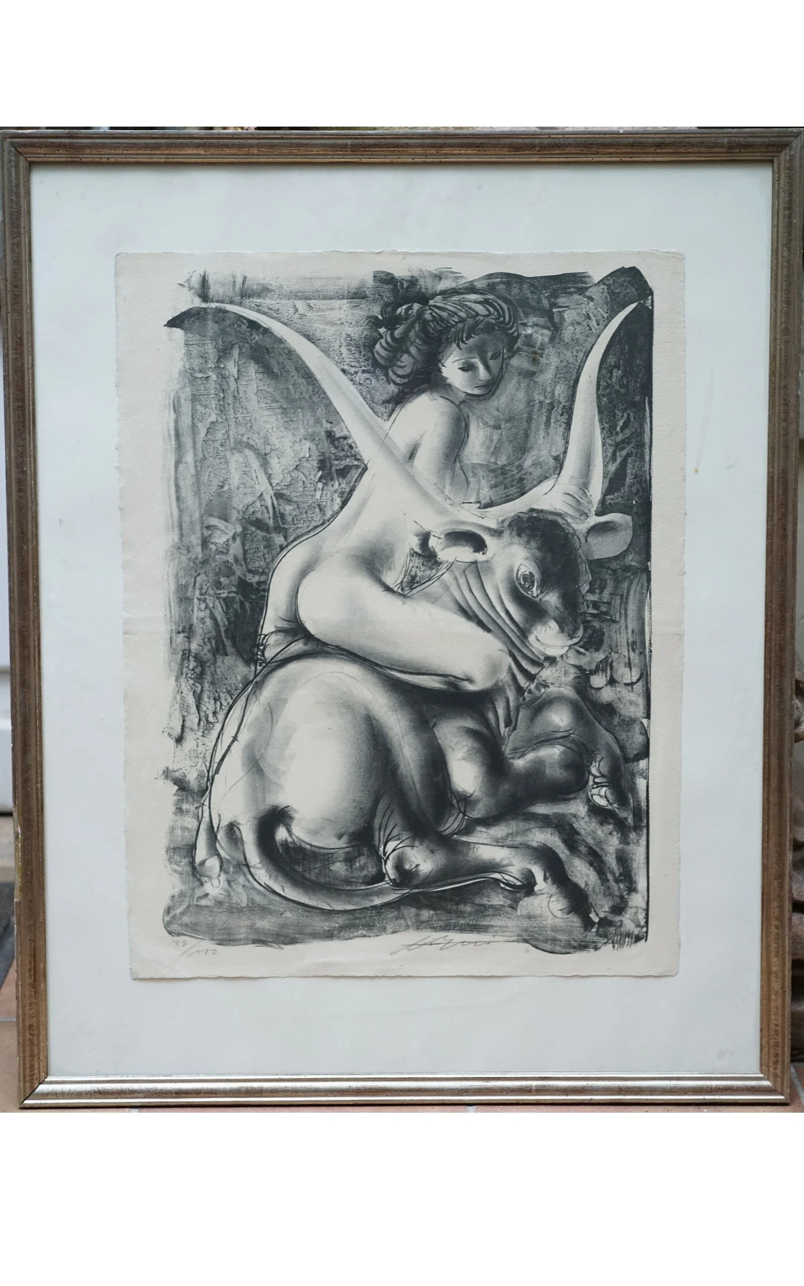Hans ERNI, Europe et Zeus en taureau, lithographie (1).JPG