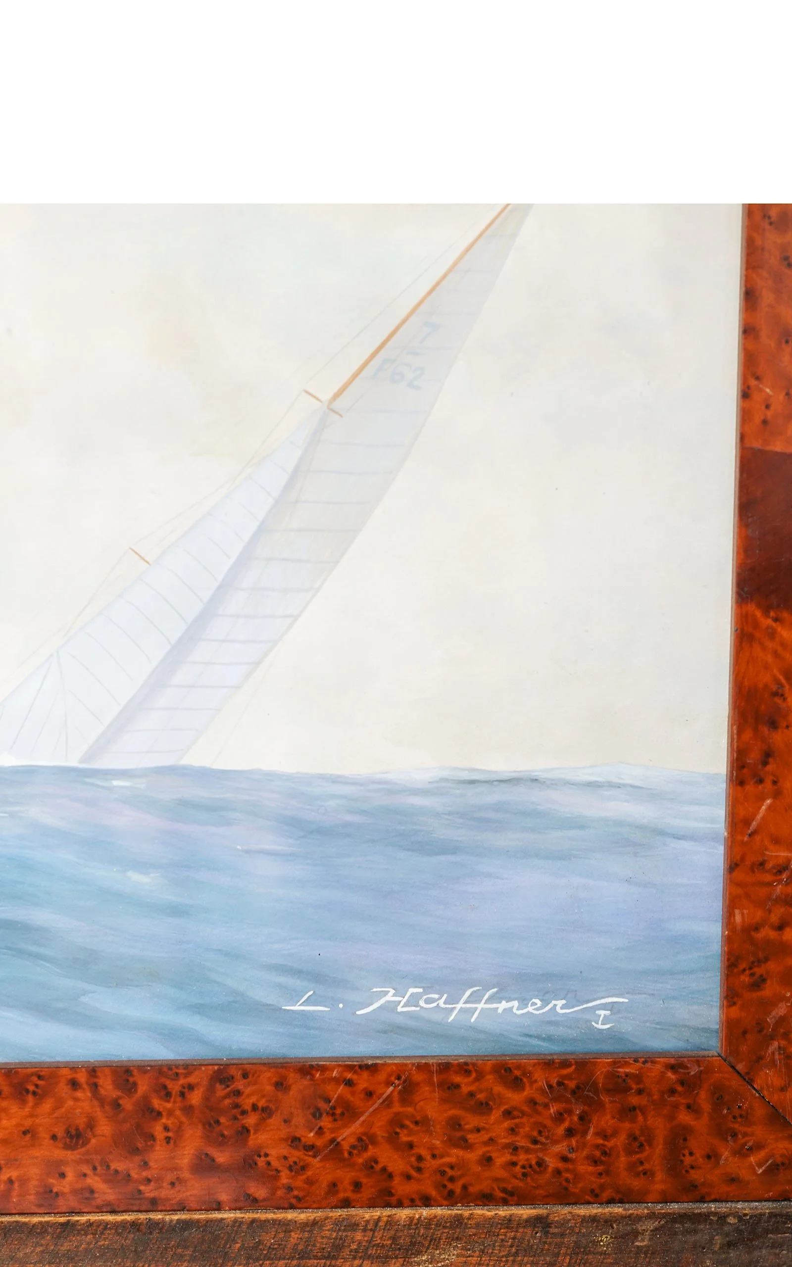 HAFFNER Léon,  peintre officiel de la marine, Voilier, gouache (2).JPG