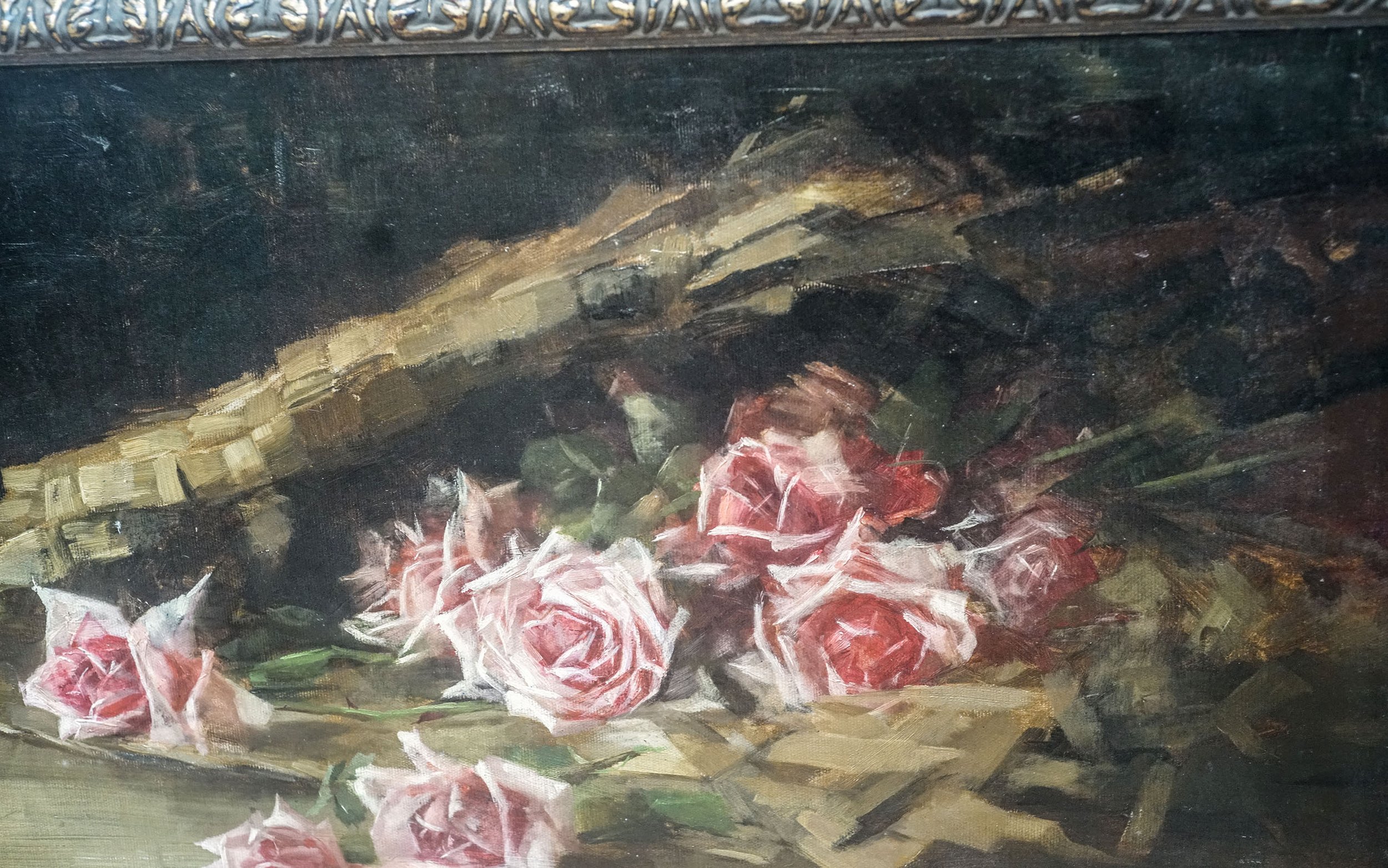 École française XIXème, Jeté de roses, H.S.T (2).JPG