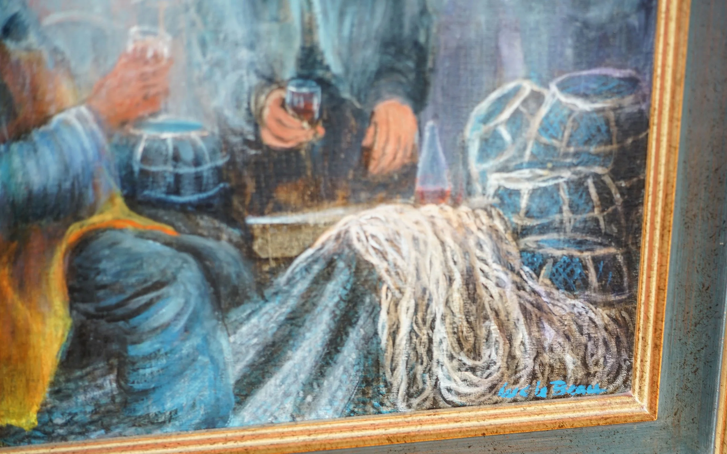 LE BEAU Luc, Pêcheurs en pause, Huile sur toile (2).JPG