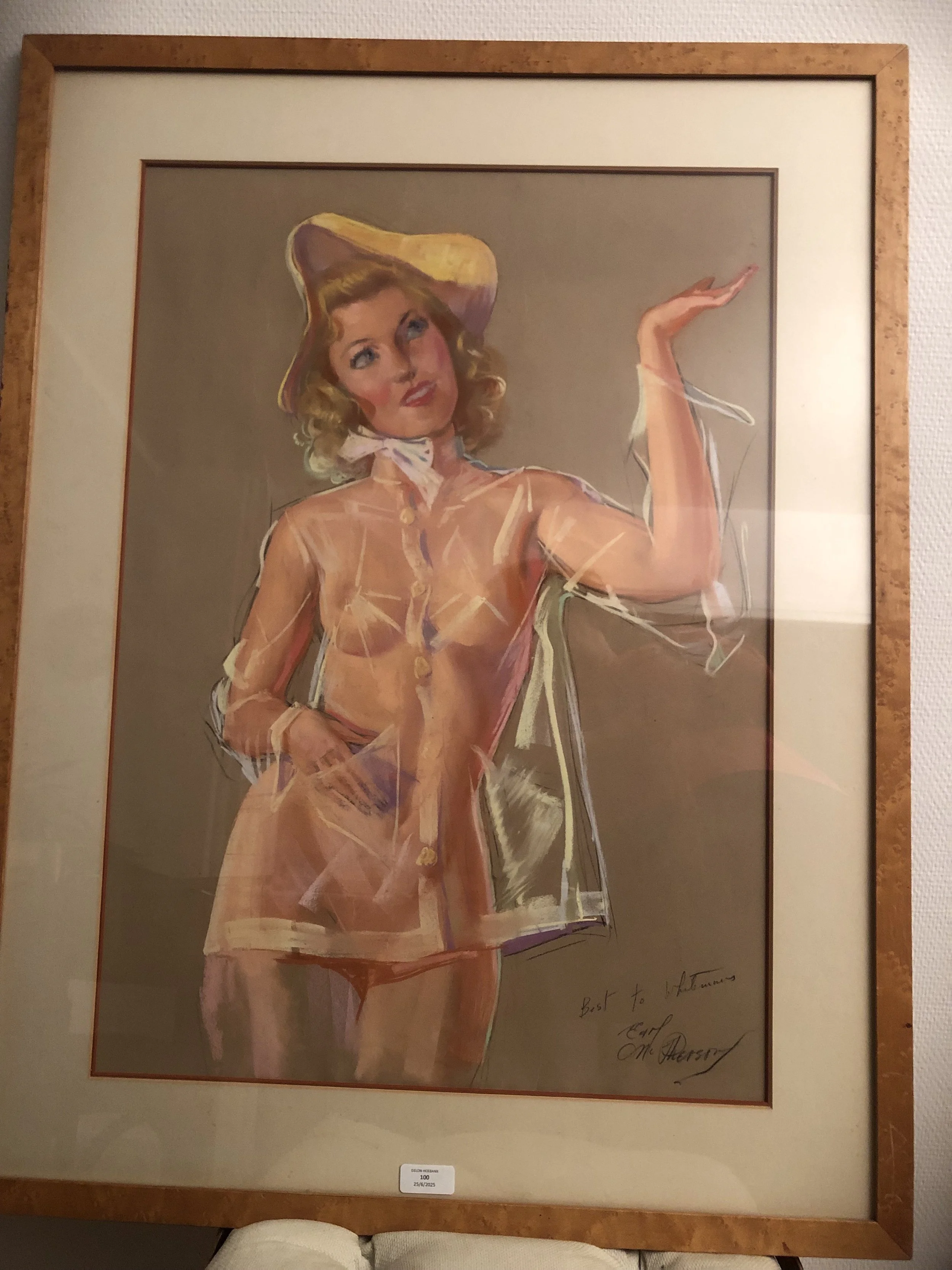 Earl MACPHERSON (1910-1993), PIN-UP au ciré tranbspartent