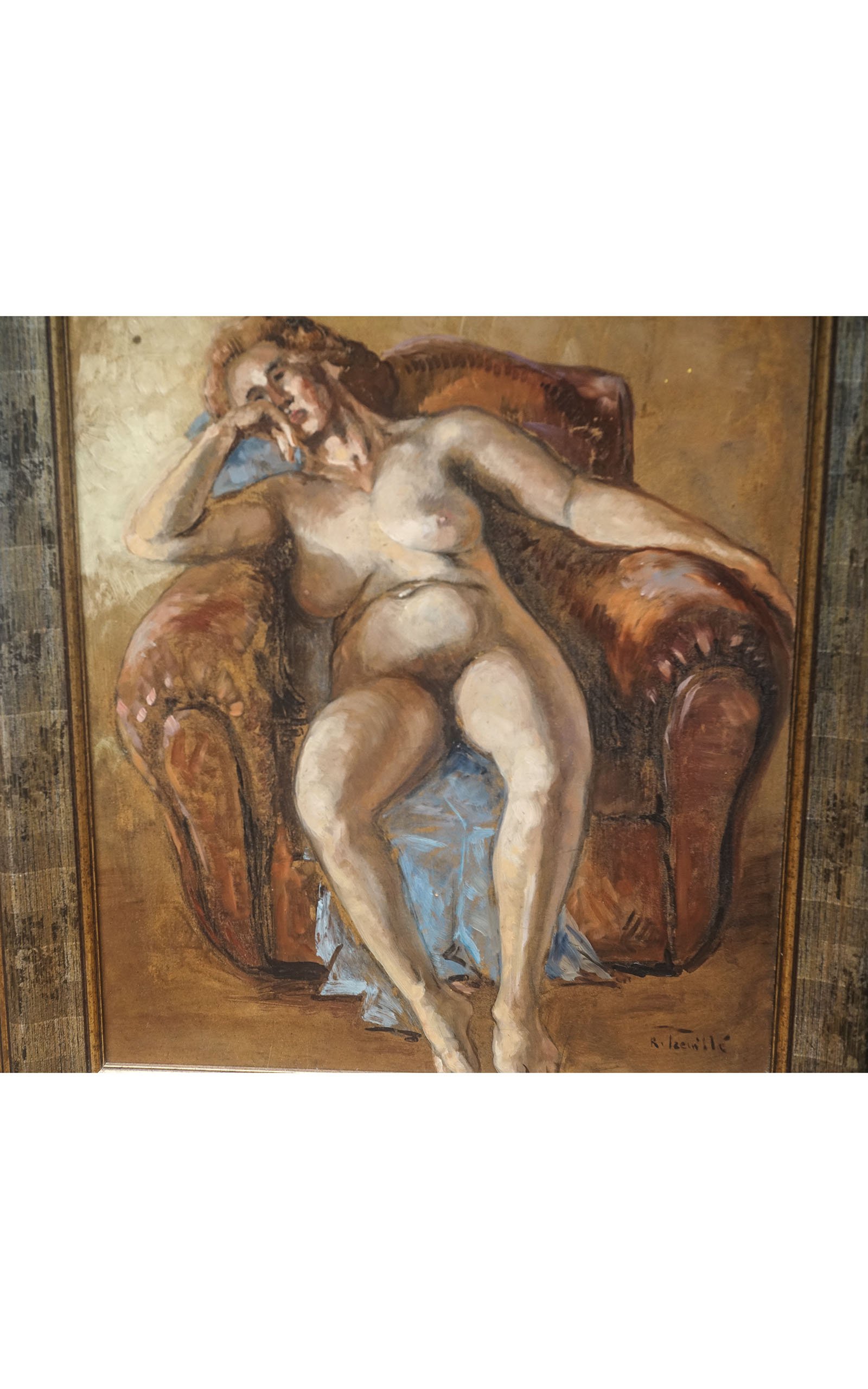 TRÉVILLÉ R. Nu féminin au fauteuil club (4).JPG