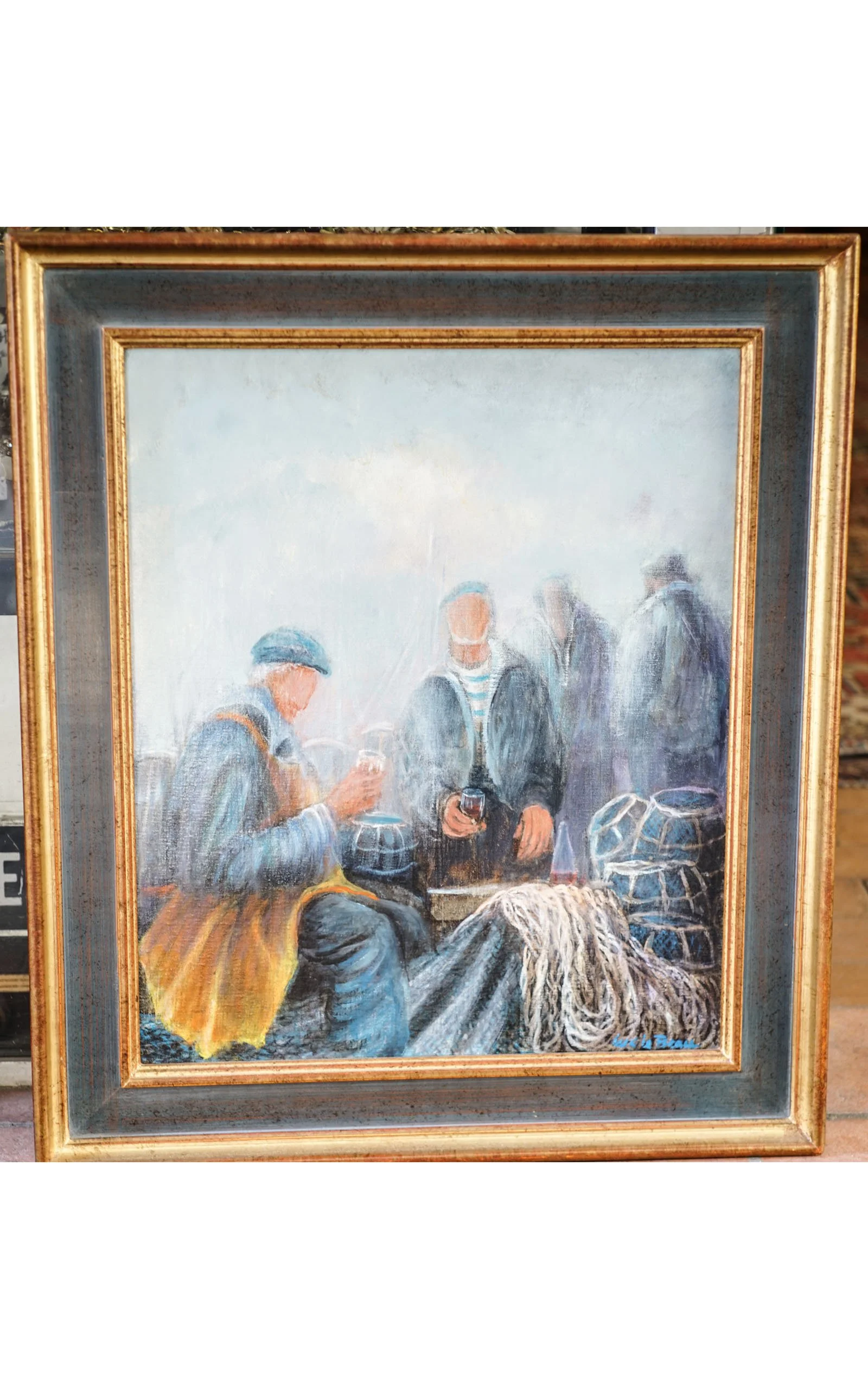 LE BEAU Luc, Pêcheurs en pause, Huile sur toile (1).JPG