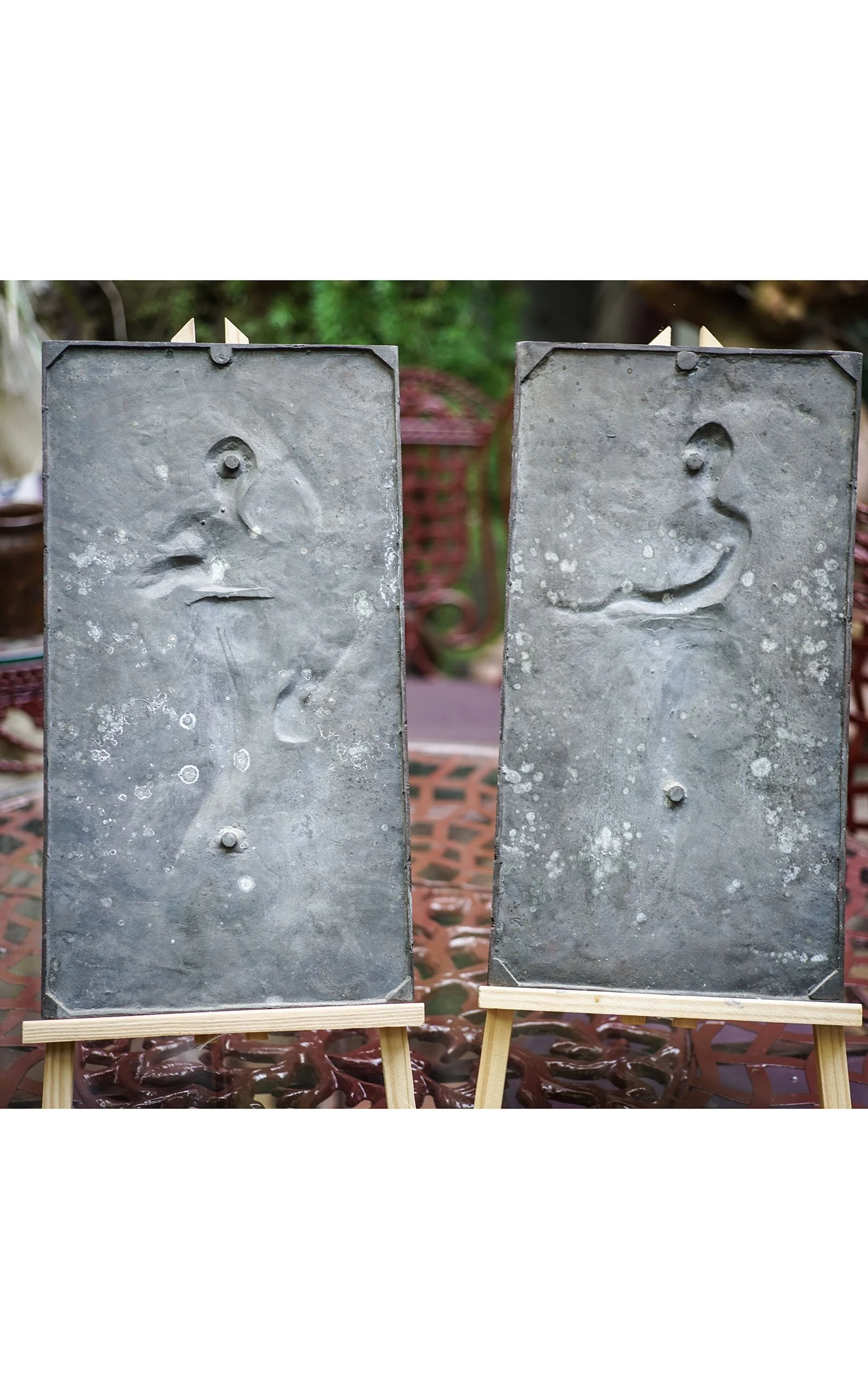 Jean-Baptiste GERMAIN, Musique et Sculpture, Deux plaques galantes bronze blanc (6).JPG