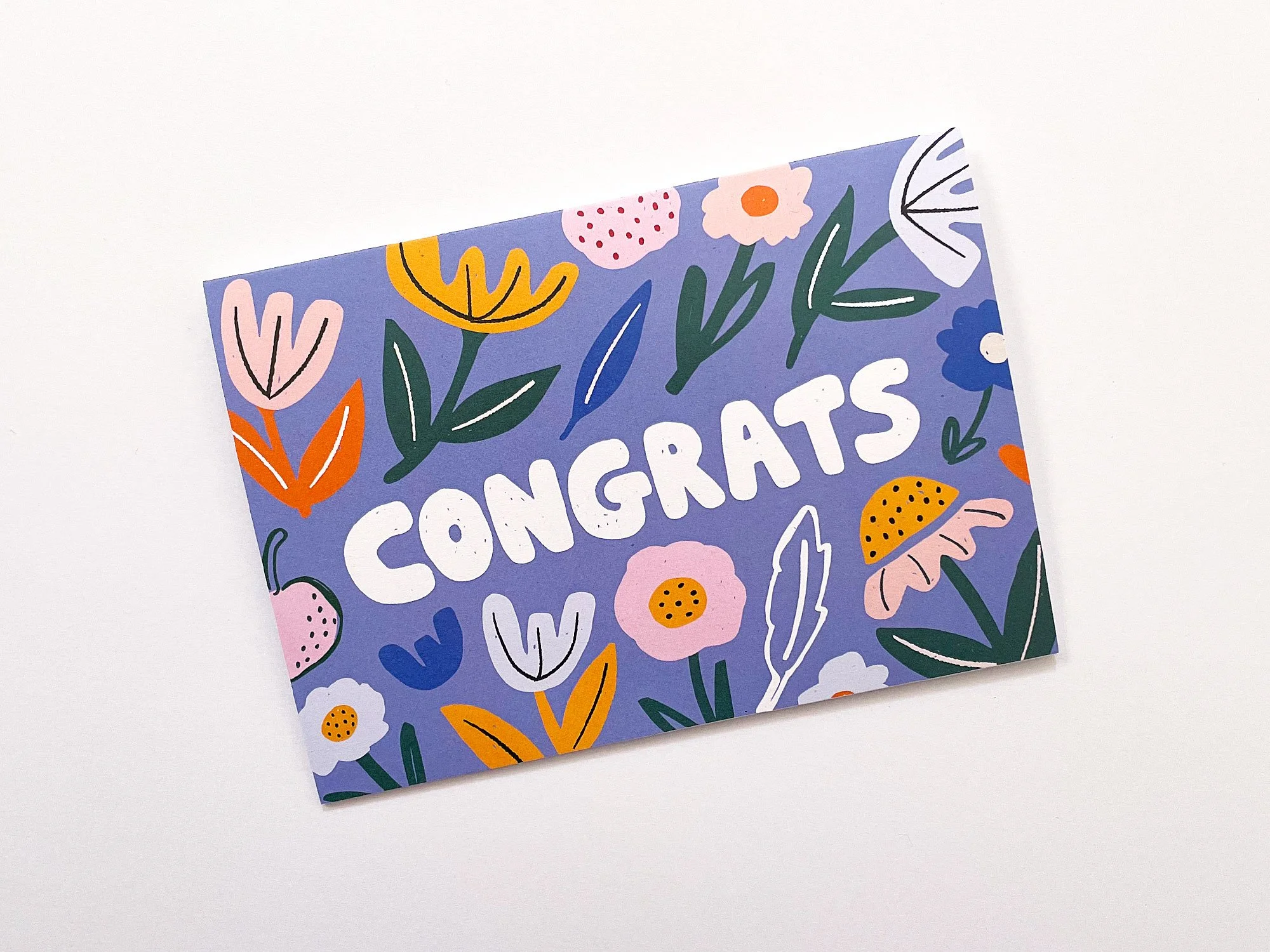 Congrats Blue Florals