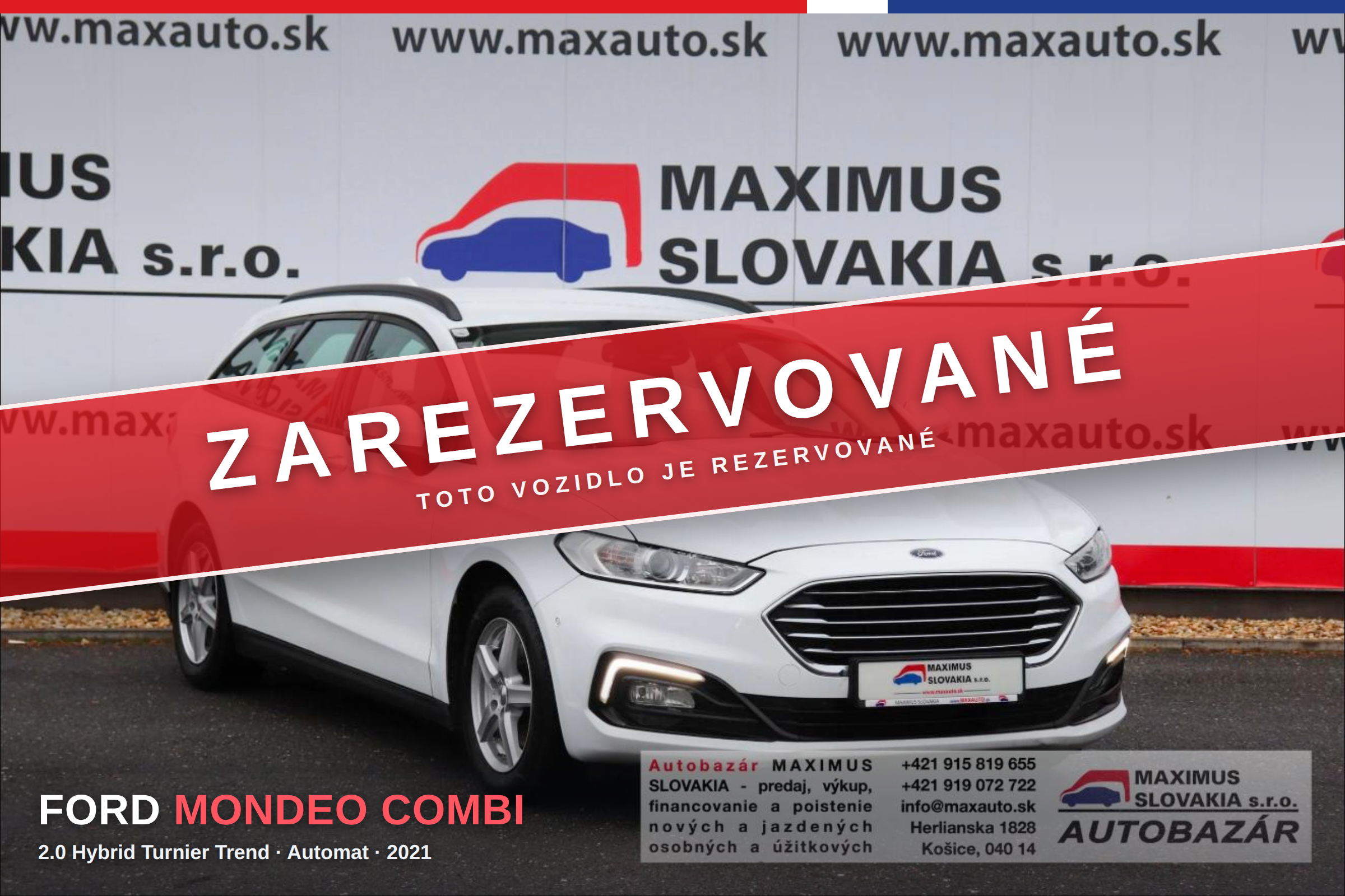 Ford Mondeo Combi 2.0 Hybrid Turnier Trend | 2021 | 1. majiteľ | Serviska | Automat