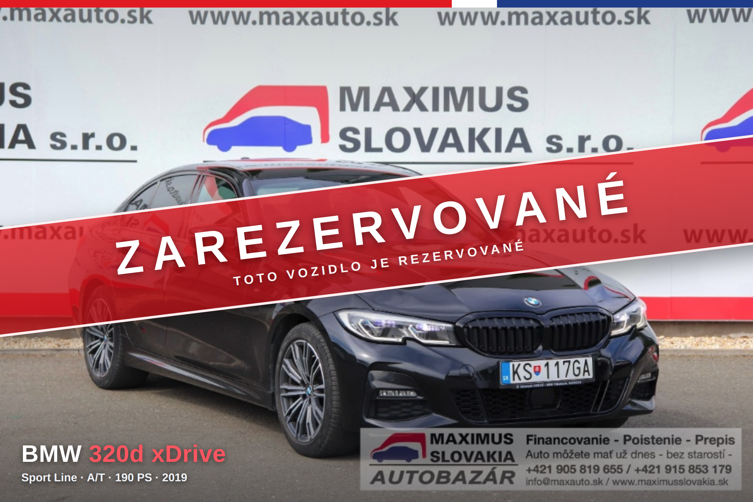 *REZERVOVANÉ* BMW 320d xDrive Sport Line A/T | 2019 | 190 PS | 1. majiteľ SR | Head-up | Matrix LED
