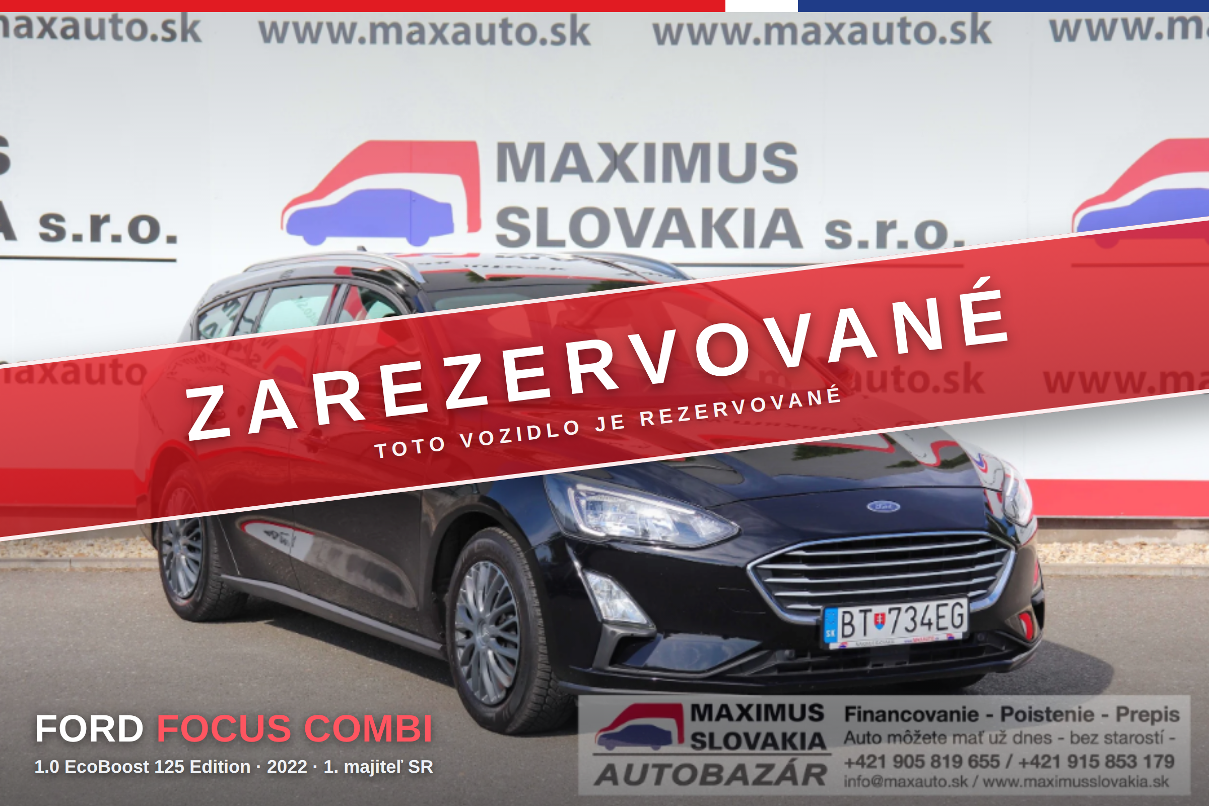 *REZERVOVANÉ* Ford Focus Kombi 1.0 EcoBoost 125 Edition | 2022 | 1. majiteľ SR | 103 tis. km | Serviska