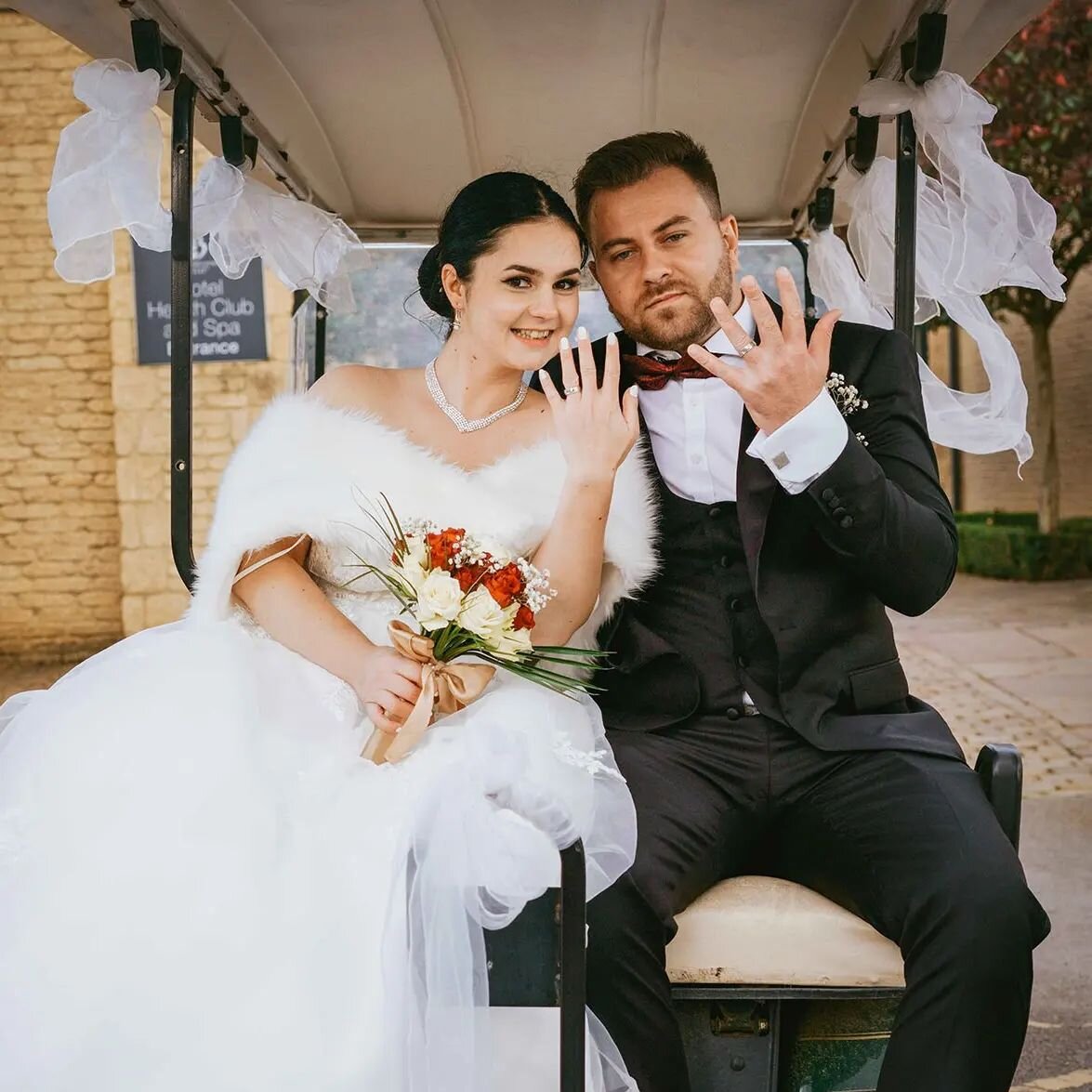 I mean, I could be wrong here but...

They look pretty chuffed to be hitched don't they?! Yes, they were taken for a drive around @weddingsatbicesterhotel and yes there are photos, coming soon!

More from @daniiela.adriiana &amp; @tommy_tom7's incred