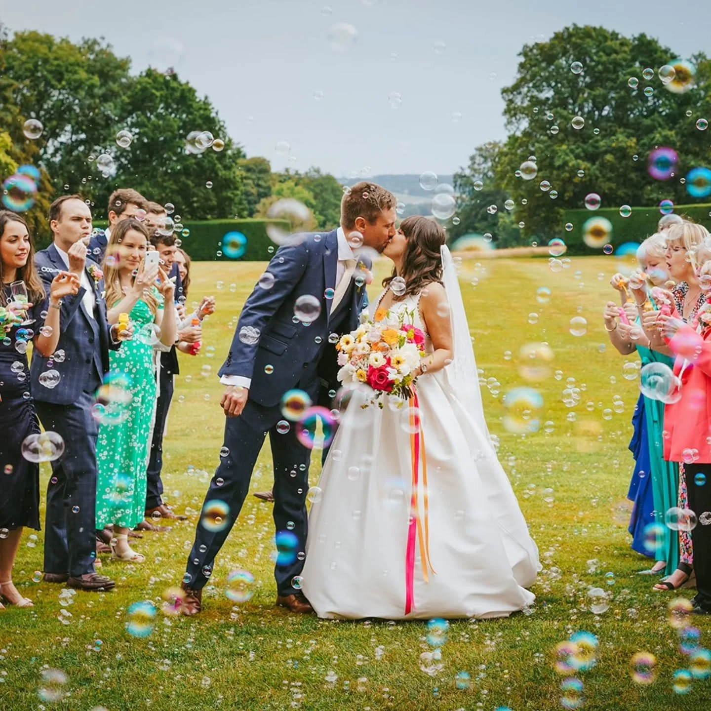 Bubbles! A fantastic alternative to confetti and sooooo good for photos 🫧🫧🫧

I love looking back through this album featuring @emma_angell_ &amp; @oangell1, such a lovely pair and a wonderful, super supportive wedding party to boot...

A simply go