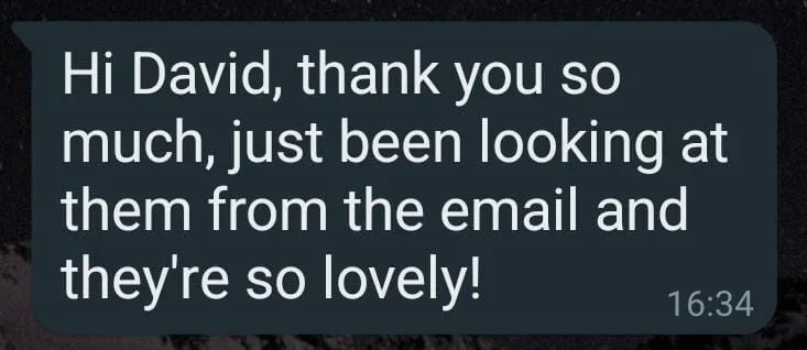 kind words testimonials and positive reviews and screenshots left for buckinghamshire wedding photographer david lefebvre