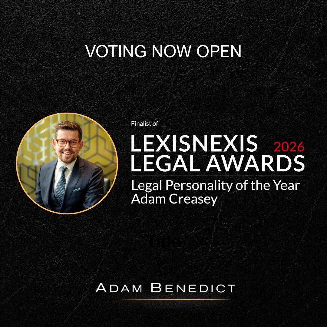 Legal Personality of the Year 2026 - voting now live! Head to lexisnexislegalawards.co.uk > 'Shortlist Announced'

Vision, leadership, and the courage to challenge the status quo are what drive meaningful change in the legal profession.

We are in
