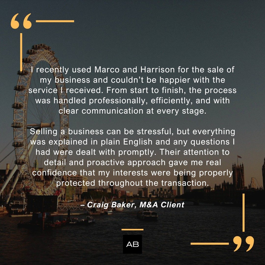 Selling your business is one of the biggest decisions you will make and having the right legal team around you can make all the difference.

Our focus is simple, you get clear advice, commercial thinking, and communication you actually understand. No