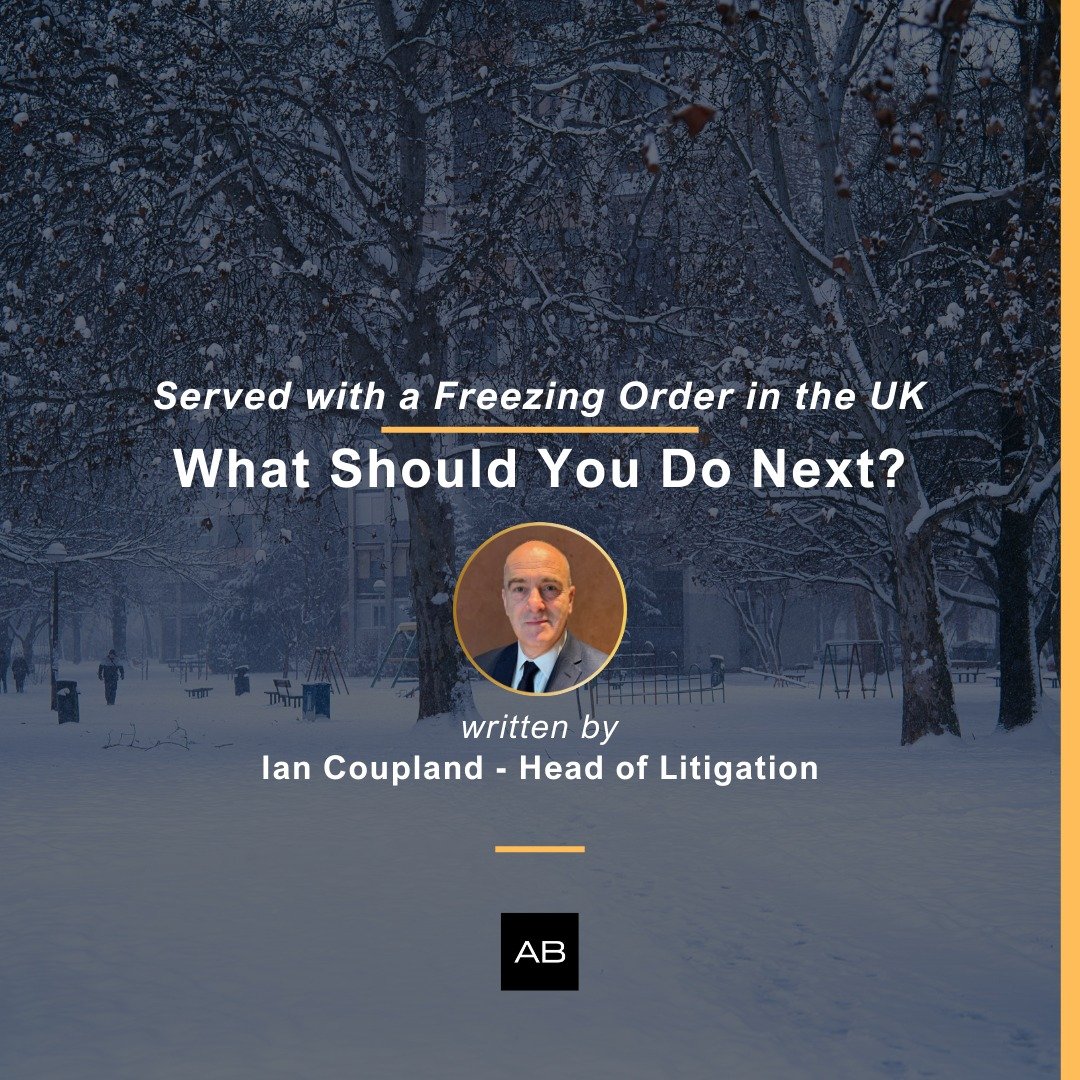 Being served with a freezing order is serious.

Your bank accounts may be restricted. You may have 48 hours to disclose assets. The consequences of getting it wrong can include contempt of court.

In our latest guide, Ian Coupland explains what happe