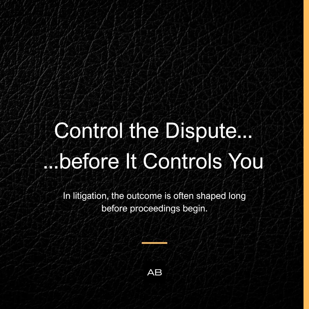 Most businesses wait.

They wait for the issue to escalate.

They wait for the other side to make a move.

They wait until they have no choice but to react.

That is where control is lost.

The strongest position in any dispute is not built in the mi