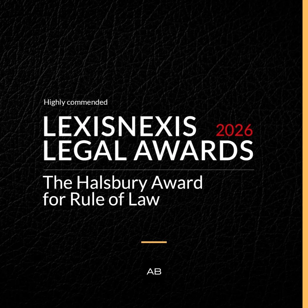 Adam Benedict has been recognised as Highly Commended for The Halsbury Award for Rule of Law at the LexisNexis Legal Awards 2026.

A powerful acknowledgement of the firm&rsquo;s contribution to advancing fair, just governance and legal integrity.

Wh