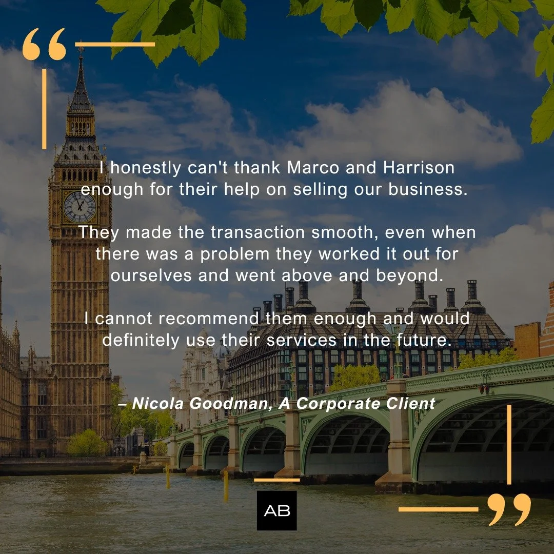 Selling your business is one of the most important transactions you will ever navigate. The detail matters. The structure matters. The people advising you matter.

We&rsquo;re proud to share this feedback following a recent transaction led by Marco V