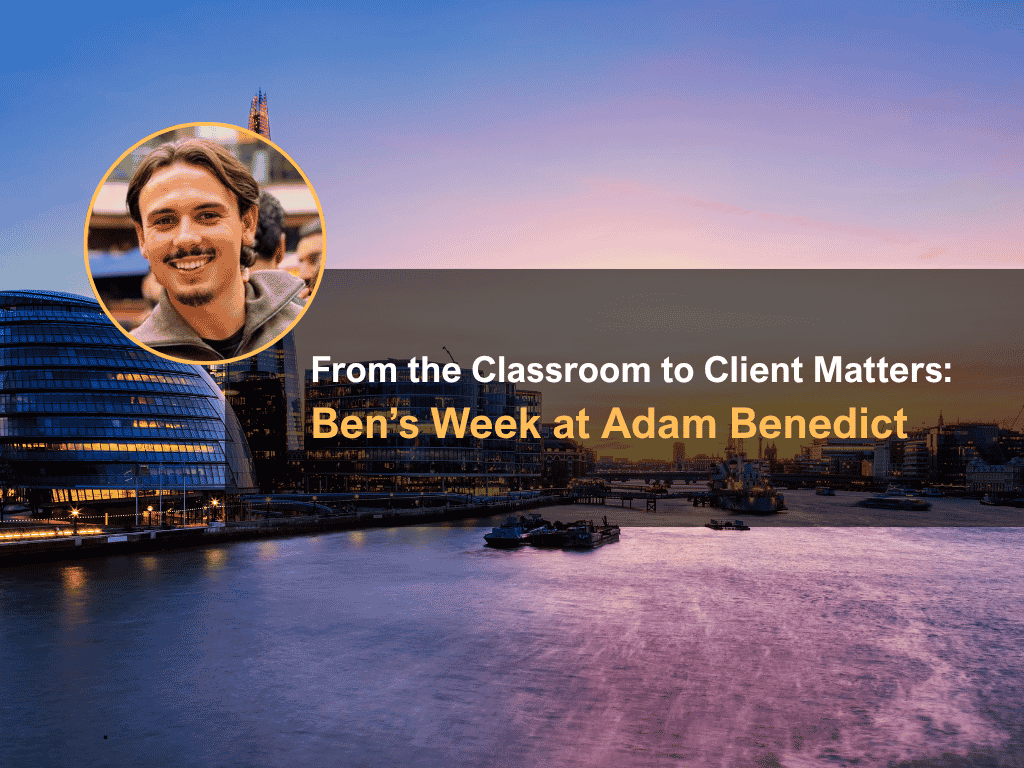 From the Classroom to Client Matters: Ben’s Week at Adam Benedict