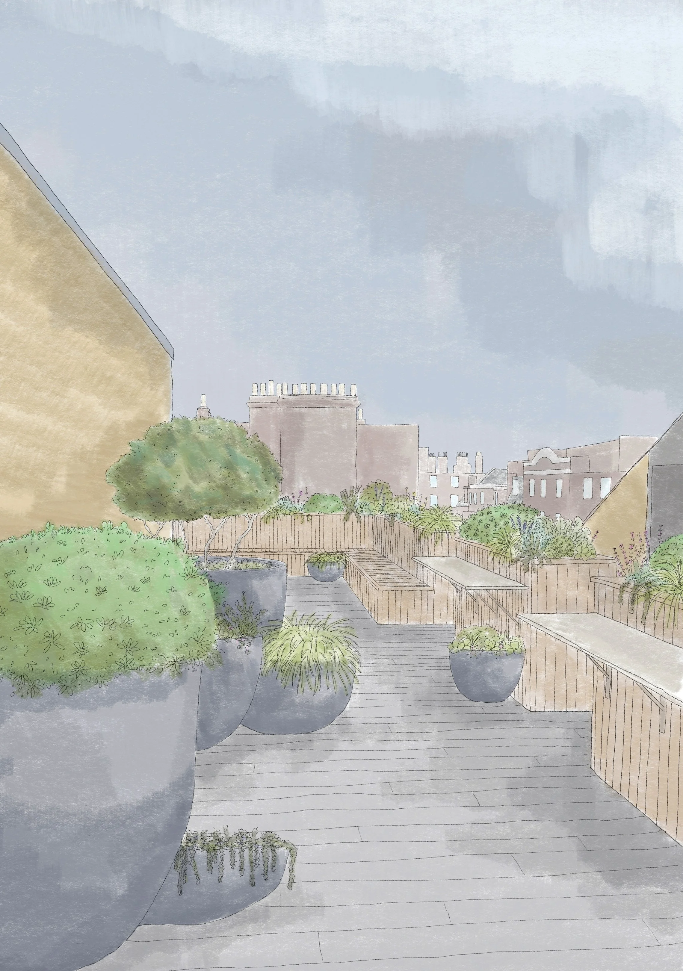 London Roof Garden Designed by Pike Studio in Tavistock Place