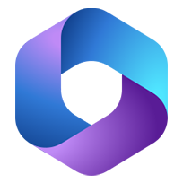 Abstract 3D geometric shape with a gradient of purple and blue colors.