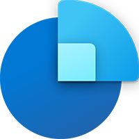 Icon of a blue folder with a folded corner on a dark background.