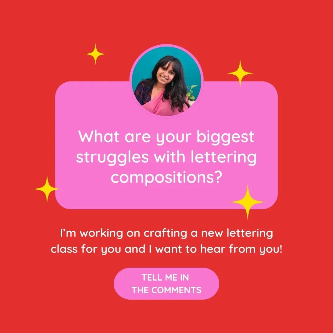Thought I'd bring the question I asked in my stories yesterday down to my feed too coz I want to hear all your lettering composition struggles! 
I'm putting together a new class and want to make it as helpful to you as possible. 
👉🏽 So tell me what