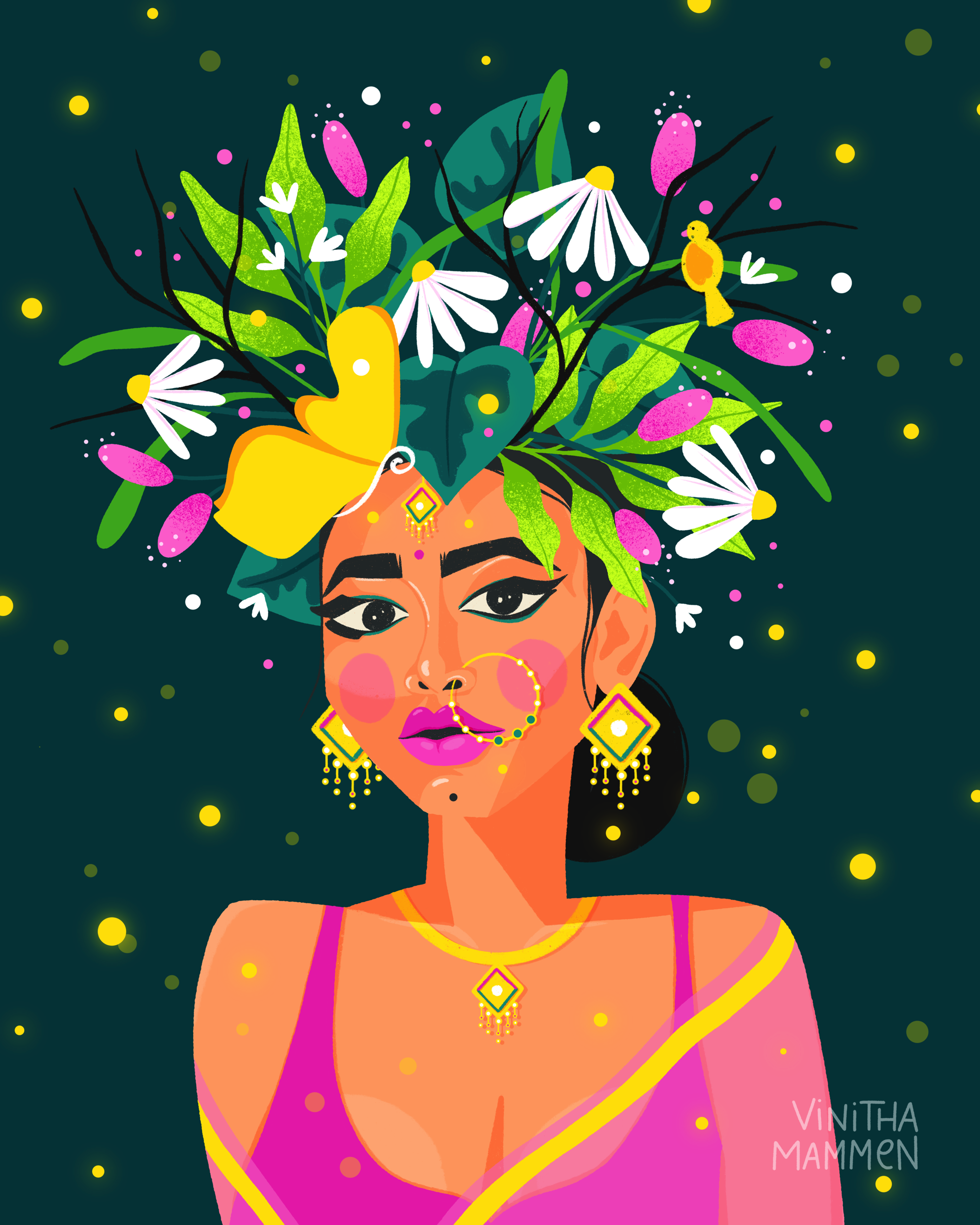 Saree-Woman-Flower-Crwon-illustration-small.png